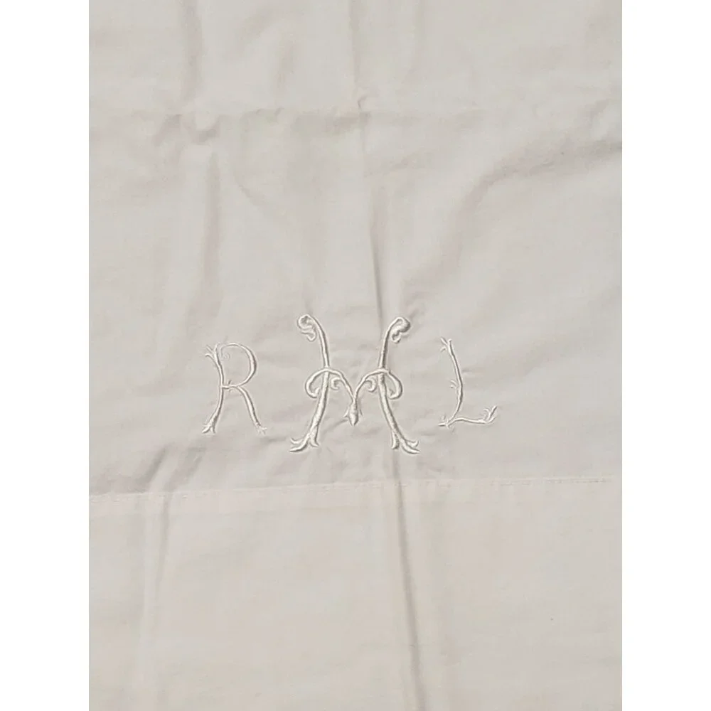 Pair of Vintage King Pillowcases, Monogramed RHL White on White, No tags 20